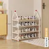 Zapatero sencillo para entrada de casa, dormitorio, solución de almacenamiento interior pequeña, popular zapatero multicapa para apartamentos de alquiler