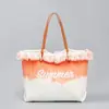 Bolsa de Hombro Bordada Transfronteriza, Bolsa de Lona con Borla, Bolso de Viaje con Hebilla Magnética, Bolso de Axila, Bolso de Playa Nuevo, Verano