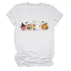 Amazon Wish site independente moda casual feminina maçã livro lápis fantasma abóbora gola redonda manga curta camiseta