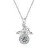 Comercio Exterior Transfronterizo Plata de Ley S925 Alas de Ángel Colgante Redondo Amazon Doce Piedras de Nacimiento Diamante Microincrustado Collar