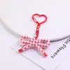 Llavero con Nudo de Lazo Estampado Corazón Forma de Ocho DIY Hecho a Mano Cuentas Arte Muñeca Colgante Accesorios