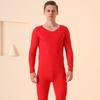 Conjunto de roupa íntima térmica de imitação de veludo AB de duas cores para homens e mulheres, gola V, caimento justo, roupas de outono, calças de outono, conjunto de casal de alta elasticidade
