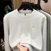 Camiseta Masculina de Lyocell com Gola Redonda e Mangas Longas, Nova Coleção Primavera/Outono 2026, Moletom Casual de Cor Sólida de Alta Qualidade para Camada Base