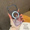 Aplicable a Funda para Teléfono Apple iPhone 18 Pro Max Borgoña Transparente PC Cáscara Dura Rotación Magnética de 360 Grados