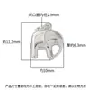 Pingente de Elefante Liso Prata Esterlina S925 Seiko Galvanizado Prata Liso Pingente de Elefante Auspicioso Acessórios de Elefante Pequeno Tridimensional Pulseira DIY