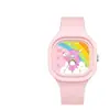 Moderna Reloj de Pulsera Táctil de Silicona con Aceite de Oso Arcoíris de Dibujos Animados para Niños Cuadrado Niño Niña Reloj de Tazón Suministro Directo de Fábrica