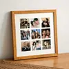 3648 Marco de Fotos de Rejilla de Palacio para Colgar en la Pared Nueve Rejillas Madera Maciza Marco de Boda de Alta Gama Marco de Fotos Rompecabezas de Pareja DIY Montaje de Marco Vacío