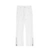 Estilo Europeu e Americano High Street Zíper Dividido Micro Chifre Calças Casuais Largas Branco Marca de Moda Americana Calças Cargo para Homens