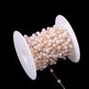 Cadena de cobre puro con perlas, accesorios de joyería, pulsera, cadena de perlas, bricolaje, horquilla, cadena de abanico redonda, cadena de cuentas, joyería
