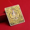 Pintura Thangka Personalizada Dourada da Vida Passada e Presente do Quinto Bodhisattva Manjushri, Núcleo de Pintura Thangka Semipintado à Mão da Raposa de Nove Caudas, Oito Santos Protetores