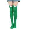 Calcetines a rayas navideños Muñeco de Papá Noel Calcetines hasta la rodilla Accesorios de ropa festiva europeos y americanos Calcetines navideños Calcetines hasta la rodilla