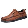 Zapatos Populares Hechos a Mano Transfronterizos para Hombre, Zapatos Casuales Retro, Tenis para Hombre, con Cordones, Puntera Redonda, Juveniles, Británicos de Moda, Zapatos de Piel para Hombre