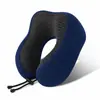 Almofada de pescoço de espuma de memória para viagem Amazon, travesseiro de suporte para pescoço em forma de U, portátil e dobrável para aviões