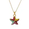 Cadena de Clavícula con Colgante de Estrella de Mar Esmaltada en Cobre, Estilo Nuevo Transfronterizo, Temática Oceánica, Personalidad de Moda, Joyería de Playa