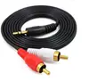 Línea de audio 1: 2 clavijas de 3.5 mm a doble Lotus rojo y blanco RCA salida para altavoz de teléfono móvil y computadora en convertidor