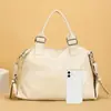 Bolsos Retro Europeos y Americanos para Mujer, Bolso Cruzado de Hombro de Cuero Suave a la Moda, Bolso de Mano de Cuero Lavado de Gran Capacidad para Ropa de Trabajo Casual
