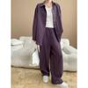 Conjunto de Camisa de Manga Longa Tencel Linho Estilo Old Money Atmosfera Relaxada Sinan Calça Casual com Cordão Sn8103