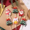 Decoraciones para Pastel de Velas Navideñas 2025 Adornos Árbol de Navidad Hombre Mayor Muñeco de Nieve Fiesta de Nochebuena Decoración para Hornear