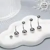 Anillo para Ombligo de Titanio G23 Zhenping con Rosca Interna, Doble Extremo de Bola, Barra Curva F136, Piercing de Espiral Externa