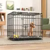 Jaula Portátil Plegable para Mascotas Montada en Coche, Jaula Metálica para Perros Pequeños, Cama para Gatos de Interior para Teddy, Jaula de Rescate