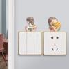 Pegatinas de interruptor de resina tridimensionales 3D para pared del hogar, minimalistas y modernas, creativas y lindas pegatinas de pared para habitación de niña, decoraciones