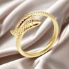Anillo transfronterizo de acero de titanio no se desvanece oro nuevo acero inoxidable anillo abierto ajustable diseño nicho anillo para mujer