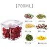 Recipiente de armazenamento selado de plástico transparente de grau alimentício, pote de armazenamento quadrado espessado com tampa, pote de armazenamento de grãos