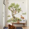 M16573 Creativo Pintado a Mano Acuarela Árbol Grande Animal Zorro Pegatinas de Pared Sala de Estar Dormitorio Fondo del Hogar Decoración Autoadhesivo de Pared