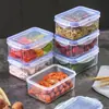 Fiambrera de plástico para calentar en microondas para trabajadores de oficina, caja de almacenamiento rectangular sellada para refrigerador con tapa