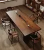 Bancada de Bar de Nogueira Preta Americana Feita Sob Medida, Bancada de Ilha Original de Madeira Maciça FAS, Mesa de Jantar para Chá de Laje Grande, Prateleira para Janela de Canto