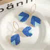 Pendientes de Hojas Tejidos Coloridos de Primavera con Líneas, Estilo Exagerado Europeo y Americano Que Hacen que el Rostro Parezca Más Pequeño