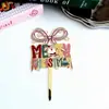 Direitos Autorais Estilo Ins Transfronteiriço Impressão Colorida Feliz Natal Plug-in para Bolo Decoração de Bolo de Natal em Acrílico Suprimentos para Festa