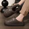 Pantuflas de algodón para ancianos para mujer, invierno felpa cálidas antideslizantes de suela gruesa para pareja, pantuflas peludas de interior para hombre en otoño
