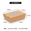 Caja de Embalaje de Papel Kraft con Ventana Visual, Tapa abatible, a Prueba de Aceite, Caja para Comida Rápida, Pollo Frito, Barbacoa, Caja para Llevar, Fabricante, Personalización