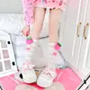 Calcetines Apilados de Muñeca 3D Estilo Lolita Japonés, Calcetines de Media Caña de Algodón Suave con Lazo para Chicas, Calcetines JK, Calcetines Transpirables para Pantorrilla