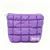 Moderna Bolsa de Cosméticos de Algodón a Cuadros Morados, Todo Tipo de Bolsas, Logo Personalizado, Comercio Nacional y Extranjero Oem, Procesamiento Oem