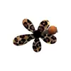 Grampo de Cabelo com Franja de Flor Estampa Leopardo Retrô Presilha Lateral Grampo Lateral para Cabelo Feminino Grampo para Franja Grampo para Nuca Acessórios de Cabelo Presilha Bico de Pato