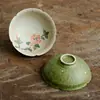 Taza de Té Negro Flint Negro Malakita Verde de Fabricante Taza de Té Cerámica Taza Sombrero Flor de Granada Taza Maestra Juego Personal de Té Kung Fu