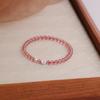 Pulsera de cristal de fresa natural para mujer diseño de nicho ins plata de ley tulipán personalidad cuentas de la suerte pulsera regalo simple