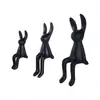 Figura de Coelho Sentado em Cerâmica Fofa, Ornamento Decorativo Moderno de Luxo Leve para Armário de Vinho e Bancada de TV