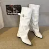 Botas de moda retrô estilosas de alta qualidade, novo modelo outono 2026, manga removível, perna de calça de uso duplo, botas longas de cavaleiro femininas