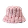 Sombrero de pescador a rayas para mujer, otoño e invierno, nicho de red roja del mismo estilo, borde pequeño en color sólido, grueso, cálido, resistente al viento, sombrero de lavabo que combina con todo.