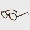 Gafas Retro Nerd Transfronterizas Europeas y Americanas de Montura Pequeña con Lentes Anti-Luz Azul y Patillas de Propionato, Gafas Lisas Personalizadas de Carey