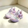 Zapatos de malla doble con luces para niñas, talla 28-32, elegantes zapatos transpirables de Mickey Mouse para niños, zapatos estilo papá para niños mayores, zapatillas deportivas, zapatos para niñas