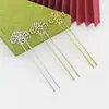 Horquilla de Flor de Nube Auspiciosa en Forma de U Estilo Antiguo Hierro DIY Flor de la Dinastía Han Adorno para el Cabello Dos Puntas Ola Electroforesis Galvanoplastia Accesorios para Horquillas