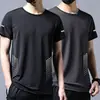 Camiseta de Verano de Seda de Hielo para Hombre Camiseta Holgada de Manga Corta con Cuello Redondo para Hombre Talla Grande Sencilla Versátil de Secado Rápido