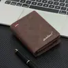 Cartera corta de cuero para hombre con cremallera, múltiples ranuras para tarjetas, diseño de alta gama, gran capacidad y cierre oculto