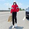Conjunto de Roupa Esportiva Feminina 2022, Marca Moderna e Fashion, Conjunto Casual de Moletom Juvenil e Estiloso de Duas Peças
