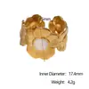 Anillo de Crisantemo de Acero Inoxidable Más Vendido Transfronterizo Estilo Francés de Lujo Ligero Anillo de Acero de Titanio 18K Que No Se Desvanece Joyería al por Mayor