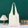 Bolsa Colete de Lona de Ombro Único Transfronteiriça em Estoque, Bolsa de Lona Simples de Cor Sólida de Grande Capacidade para Publicidade e Compras